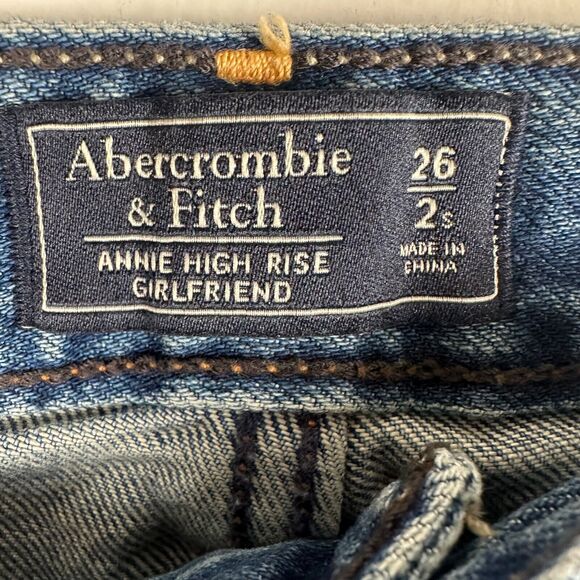 Abercrombie & Fitch Womens Annie High Rise Medium Wash Girlfriend Jeans 26, 2S - Picture 7 of 8